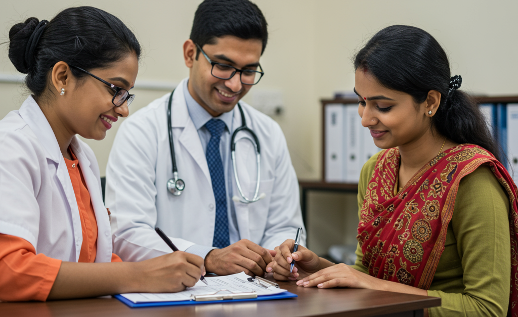 patient taking appointment in Asra hospital